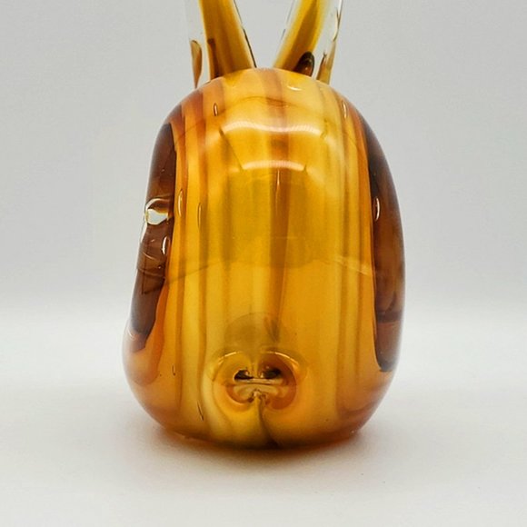 Murano? Art Glass Snail Handblown Amber Swirls - Picture 8 of 10